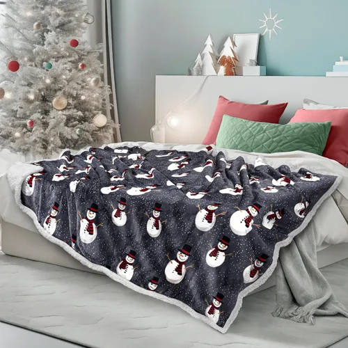 Miniatura 7 de PAVILIA Premium Manta de vellón sherpa a cuadros súper suave, acogedora, afelpada, microfibra ligera, reversible para sofá y cama, para todas