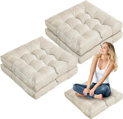 Miniatura 41 de Almohadas de suelo Jerify 22 x 22 Pulgadas Redondas Cuadradas Grandes Almohada de meditación para piso para aula Meditación para adultos Almohada