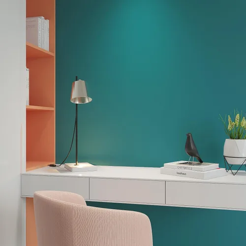 Miniatura 8 de Livelynine Papel tapiz de color verde azulado para despegar y pegar, papel de contacto verde azulado para armarios, escritorio, papel tapiz
