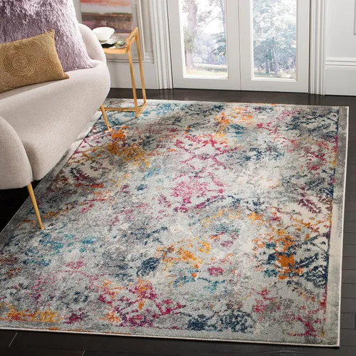 Miniatura 10 de SAFAVIEH Madison Collection - Alfombra de pasillo de 2 pies 3 pulgadas x 8 pies, color marfil y azul, diseño bohemio chic envejecido, no desprende