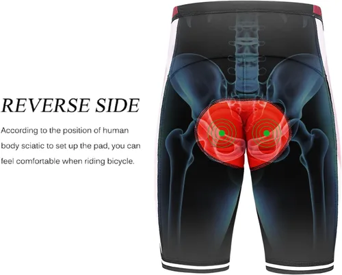 Miniatura 15 de Lixada Camiseta de ciclismo para hombre de manga corta con pantalones cortos acolchados de secado rápido para verano, ropa corta para bicicleta