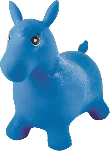 LEXiBOOK Caballo de salto inflable, bomba manual incluida, plástico seguro y duradero, azul, BG050