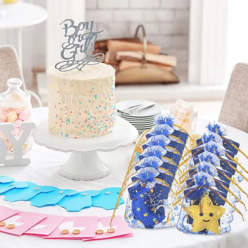 Miniatura 6 de Huquary 150 piezas de regalos de fiesta de baby shower, luna estrella, llaveros Twinkle Twinkle Little Star Baby Shower Favor, tarjetas