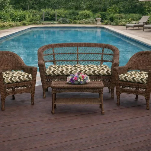 Miniatura 42 de RSH DECOR: Sunbrella 3-Piece Tufted Wicker Cushion Set 44" x 22" & 22" x 22" Outdoor Loveseat & U-Shaped Seat Cushions Crafted with
