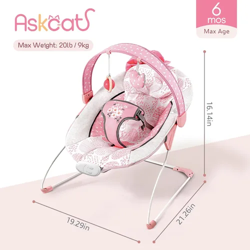 Miniatura 2 de Gorila para bebé, portátil para bebés, ajustable y plegable, asiento para bebé de 0 a 6 meses, 6 a 20 libras, uso en interiores y exteriores Bouncer