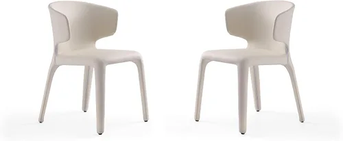 Miniatura 11 de Manhattan Comfort Conrad - Sillas de comedor modernas de mediados de siglo, muebles de cocina tapizados de tweed con respaldo contorneado, acolchado