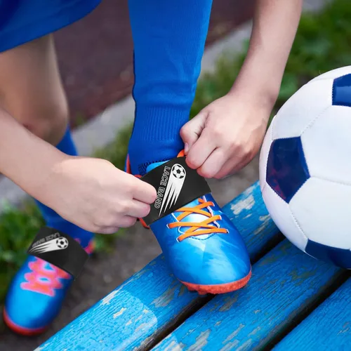 Miniatura 3 de Patelai 4 piezas de cubierta de cordón para tacos de fútbol, banda de zapato de fútbol, cubierta de zapato de fútbol, bandas de taco de fútbol