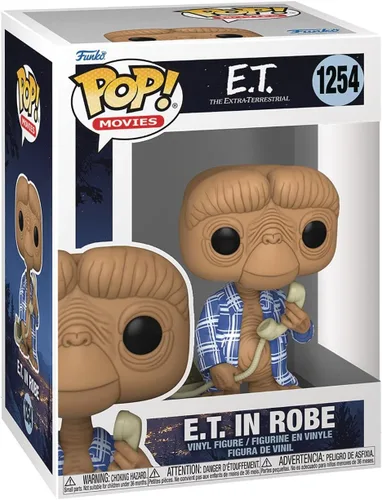 Miniatura 2 de POP E.T. The Extra-Terrestrial - E.T. in Flannel Robe Funko Figura de vinilo (paquete con funda protectora de caja compatible), multicolor, 3.75