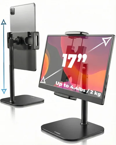 Miniatura 10 de COOPER TabStand, Soporte para iPad de 20" de Alto para Escritorio, Soporte de Monitor Portátil hasta 17" Soporta 4.4 lb, Soporte de Escritorio