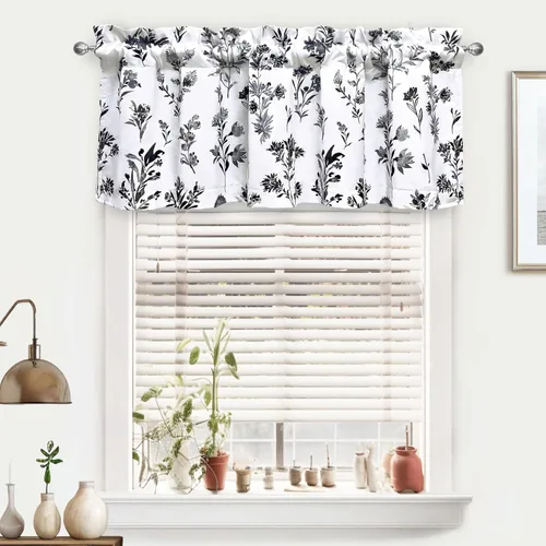 Miniatura 6 de DriftAway Sylvia - Cortina opaca con aislamiento térmico y estampado de acuarela, con estampado de hierbas botánicas florales, bolsillo para barra
