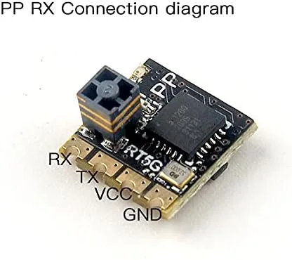 Miniatura 2 de 0.02 oz Tiny 2.4G ExpressLRS EP2 Elrs Nano Receptor con antena de cerámica incorporada de largo alcance baja latencia para fibra de micro carbono