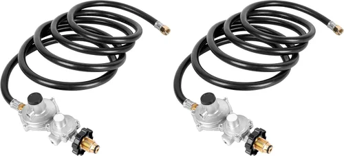 Miniatura 7 de GASPRO Regulador de propano de dos etapas de 10 pies con manguera P.O.L. y 3/8 de pulgada de rosca hembra para RV, parrilla, estufa de gas, cocina