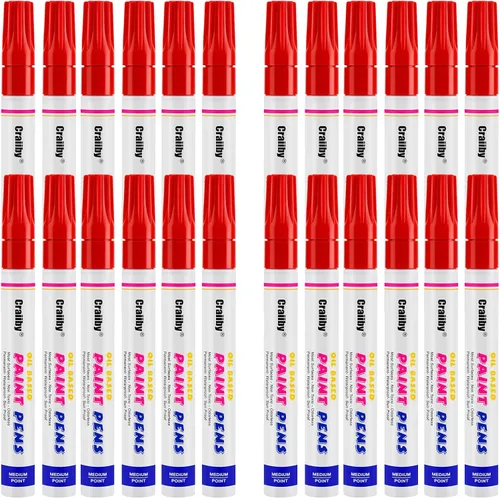 Miniatura 8 de Marcadores de pintura naranja, paquete de 24 bolígrafos de pintura permanente a base de aceite, impermeables, de secado rápido, para pintura