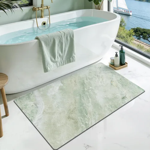 Miniatura 20 de LUMI Tapetes de baño ultra delgados, superabsorbentes, de secado rápido, antideslizantes, para debajo de la puerta, bañera, lavabo y ducha, 17 x 30