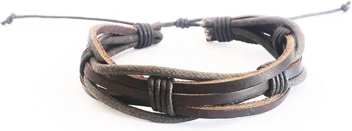 Miniatura 7 de Mens Leather Bracelet Braided Brown Rustic Gift For Dad Fathers Day Cuff Wrist Band Rope Bracelet for Guys
