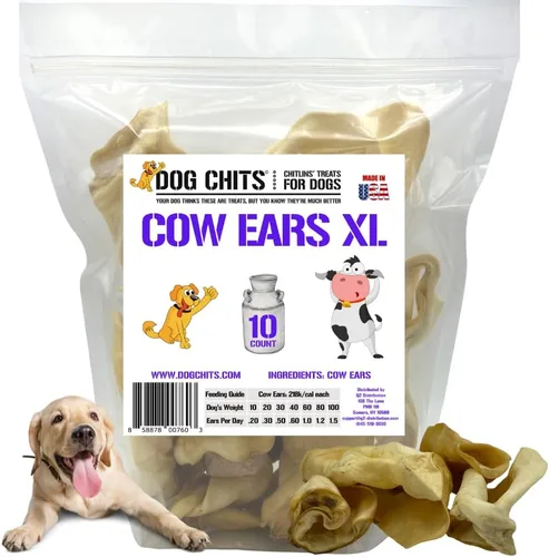 Miniatura 9 de Dog Chits Orejas de vaca para perros – Golosinas para perros totalmente naturales con orejas de vaca y masticables de entrenamiento – Alto