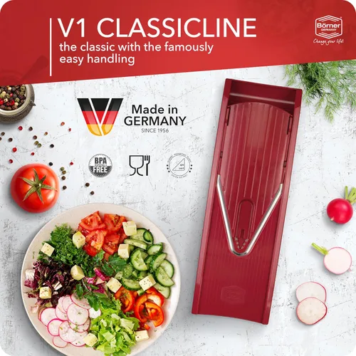 Miniatura 4 de BORNER V Mandoline Slicer Kitchen V1 ClassicLine Starter Set Börner - Calidad fabricada en Alemania, color: rojo