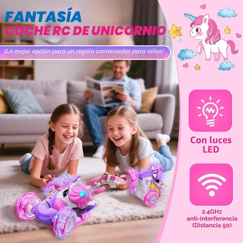 Miniatura 6 de Coche de Control Remoto para Niños - Gira 360° y Salta 4WD Coches RC de Acrobacias para Niños, Coche RC de 2.4GHz con Luces LED, Regalo de Navidad