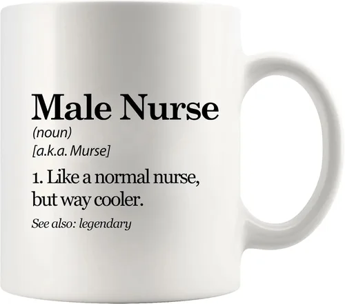 Miniatura 10 de Taza con definición de enfermera masculina Murse Like A Normal Nurse But Way Cooler Enfermera Regalos para novio, marido, hermano, papá, de novia