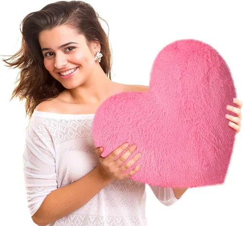 Miniatura 3 de Remerry 4 almohadas de corazón, almohadas de San Valentín, almohada decorativa para dormitorio, cama, sofá, fiesta de pijamas para niños y niñas