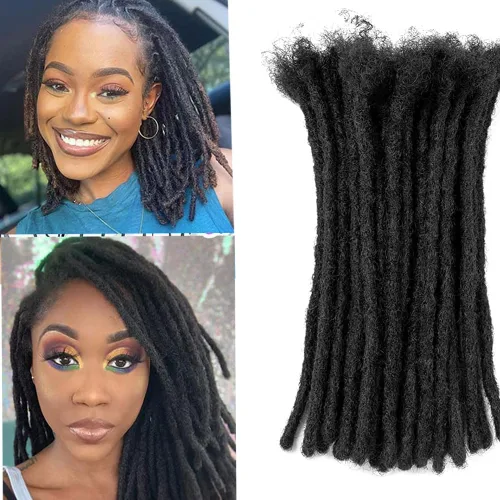 Miniatura 9 de Extensiones Loc de 0.2 in de diámetro, extensiones de rastas de cabello 100% humano para hombres y mujeres, con cobertura de cabeza completa, hechas