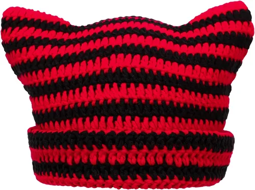 Miniatura 8 de CATMICOO Y2k Beanie Knit Cat Ear Beanies - Gorros de ganchillo para mujer