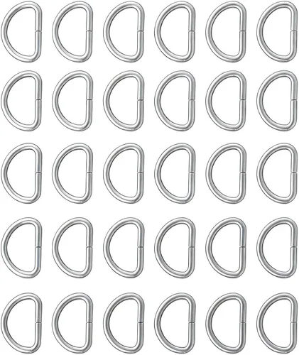 Miniatura 7 de Wuuycoky Silvery D Rings Buckles D-ring Non-welded For Webbing Strapping 0.5" / 0.6" / 0.8" / 1" / 1.25" / 1.5" / 2" Optional 15 unidades de plata