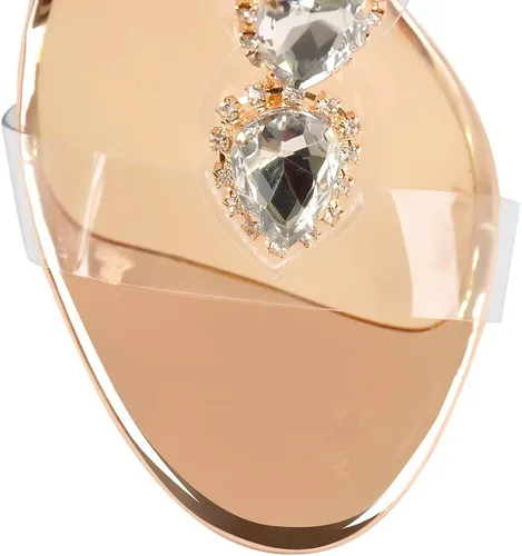 Miniatura 5 de Sandalias brillantes transparentes con tacón grueso y puntera abierta para mujer