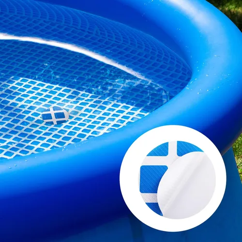 Miniatura 4 de Outus Kit de reparación de 24 parches de vinilo para piscina, revestimiento autoadhesivo para piscina, parches de reparación de plástico