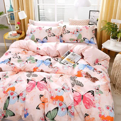 Miniatura 2 de Feelyou juego de funda de edredón y fundas de almohada de microfibra de poliéster suave para niños y niñas, diseño de mariposas, piñas, ciervos