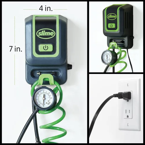 Miniatura 5 de Estación de Inflado de Garaje Slime 40070, Inflador de 120V de Montaje en Pared, Para coches, bicicletas, inflables, pelotas deportivas