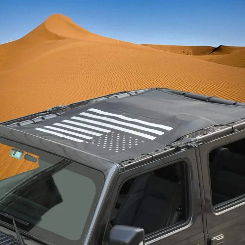 Miniatura 7 de JeCar Parasol de malla de longitud completa, parte superior de bikini, protección UV para Jeep Wrangler JL JLU de 4 puertas 2018-2023 (negro liso)