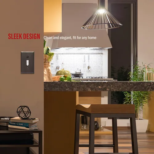 Miniatura 21 de ENERLITES Placa de Pared Metálica para Interruptor de Luz de Palanca, Acero Inoxidable 201, Resistente a la Corrosión, Tamaño Estándar 1-Gang 4.50