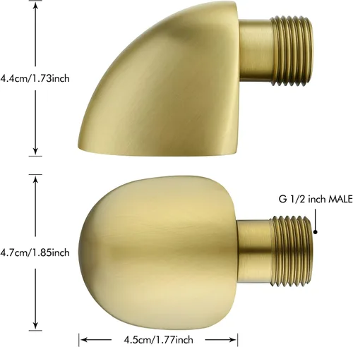 Miniatura 4 de Codo de suministro de pared de latón 100% para ducha de mano con válvula de retención, adaptador de manguera de 1/2 pulgada para Delta, cabeza Moen