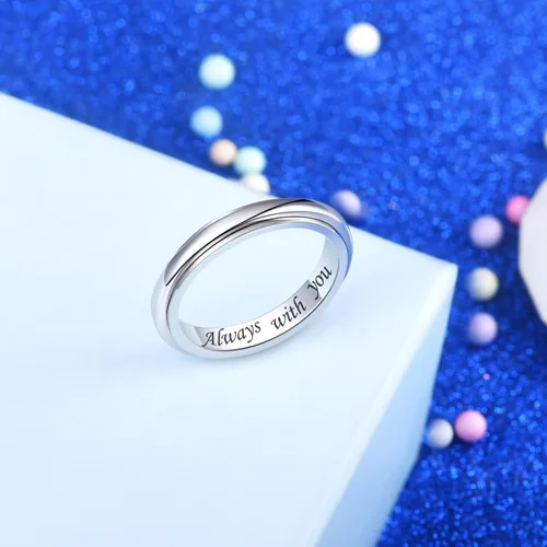 Miniatura 4 de JLYY Anillo giratorio de plata de ley para aliviar la ansiedad y el aburrimiento, TDAH, autismo, anillos para mujeres y hombres