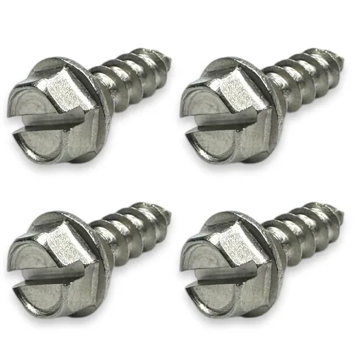 Miniatura 5 de BCP Fasteners Paquete de 4 tornillos negros para placa de matrícula de acero inoxidable (BCP957)