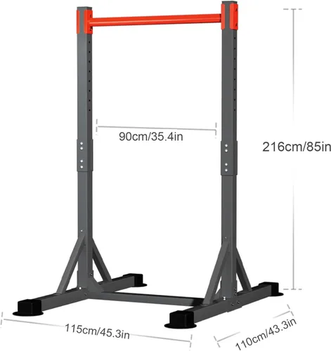 Miniatura 7 de Estación de inmersión de torre de energía ajustable, estación de barra de dominadas, equipo de entrenamiento de torre de fitness multifunción