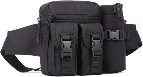 Riñonera de cuero vintage para hombres y mujeres, para viajes, senderismo, correr, cadera, cinturón, delgado, para teléfono celular, cartera, color