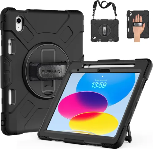 SUPFIVES Funda para iPad (A16) de 11ª/10ª generación 2022/2025, cubierta de protección contra caídas de cuerpo completo para iPad de 10.9/11