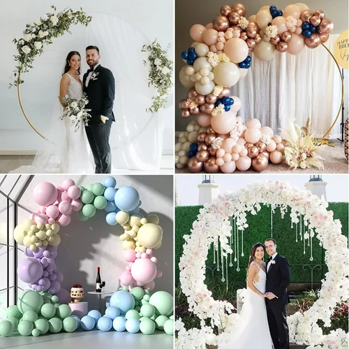 Miniatura 8 de Soporte de arco de globos circular de 2.2 m para piso, soporte de arco redondo para telón de fondo para fiestas, kit de marco de arco de globos