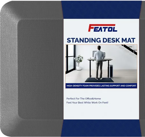 Miniatura 9 de FEATOL Tapete antifatiga para estar de pie, 9/10 extra grueso, ergonómico, de pie, cómodo tapete de espuma viscoelástica para estar de pie en casa