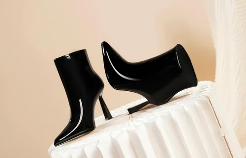 Miniatura 6 de vivianly Classic Women Ankle Boots Pointed Toe Mid-Calf Stiletto High Heeled Booties