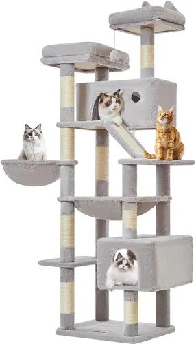 Miniatura 10 de Taoqimiao Árbol para gatos de 57.5 pulgadas, torre para gatos de interior para adultos, condominio extragrande para gatos, 8 postes rascadores