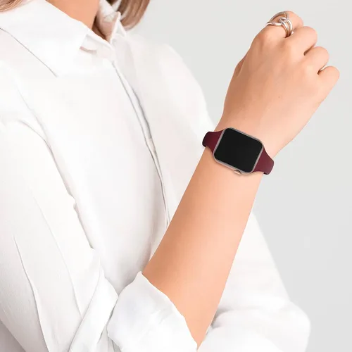 Miniatura 6 de Paquete de 5 bandas de silicona delgadas compatibles con Apple Watch de 38mm 42mm 40mm 44mm 41mm 45mm 46mm 49mm, correa deportiva estrecha y delgada