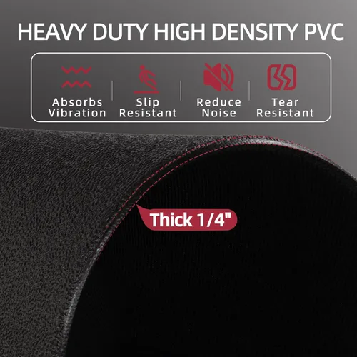 Miniatura 4 de Fitvids High Density Home Gym Treadmill Exercise Bike Equipment Mat, 1/4" Thick, Multiple Sizes
