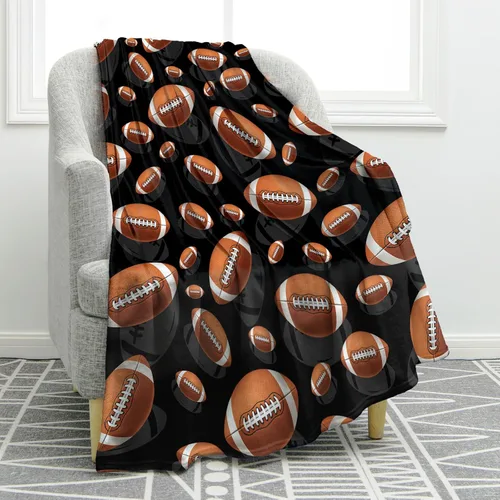 Jekeno Manta de fútbol americano, regalos para niños, hijos, hombres, papá, marido, cumpleaños, Navidad, fiesta, decoración temática deportiva,