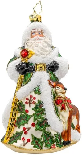 Miniatura 8 de Adorno de árbol de Navidad decorativo de vidrio hecho a mano europeo de Christopher Radko, Ardisia Crenata Claus