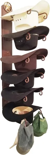 Miniatura 2 de American Made Classic - Soporte para sombrero de estrella solitaria de seis niveles CT