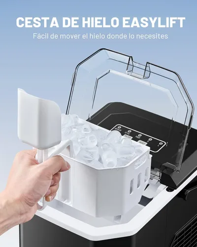 Miniatura 2 de Silonn - Máquina de hielo para encimera, máquina de hielo portátil con asa de transporte, máquinas de hielo autolimpiables con cesta y cuchara, 9