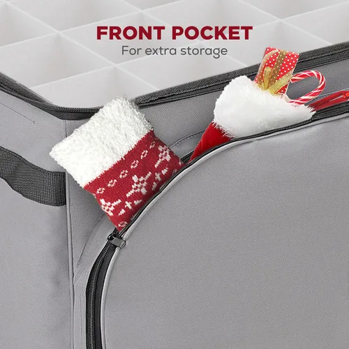 Miniatura 5 de HOLDN' STORAGE Caja de Almacenamiento Premium de Adornos de Navidad – Contiene hasta 72 Adornos de 4", Tela 600D Duradera, Divisores Ajustables, 3